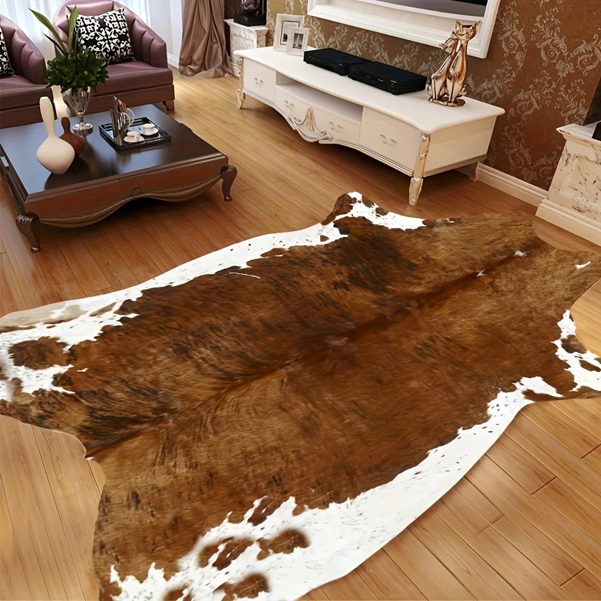 Carpet Cowhide Rug - Brown - Cowboy Outpost