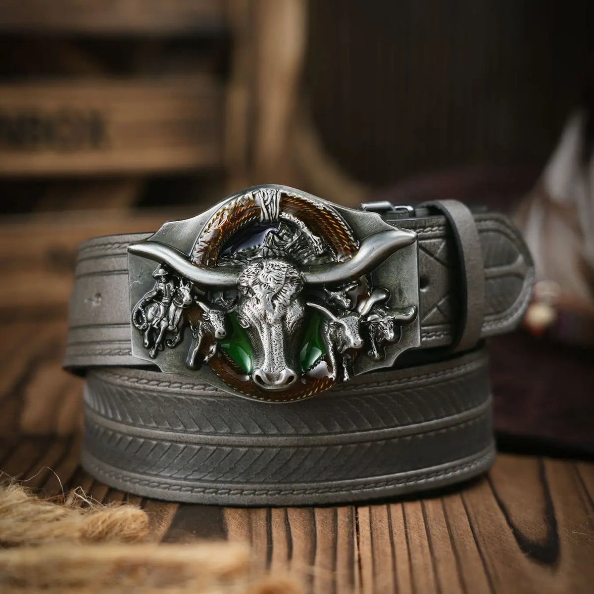 Leather Men's Belt - Brown - Cowboy Outpost
