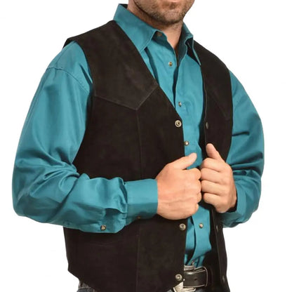 Men's Cowboy Waistcoat - Black - Cowboy Outpost