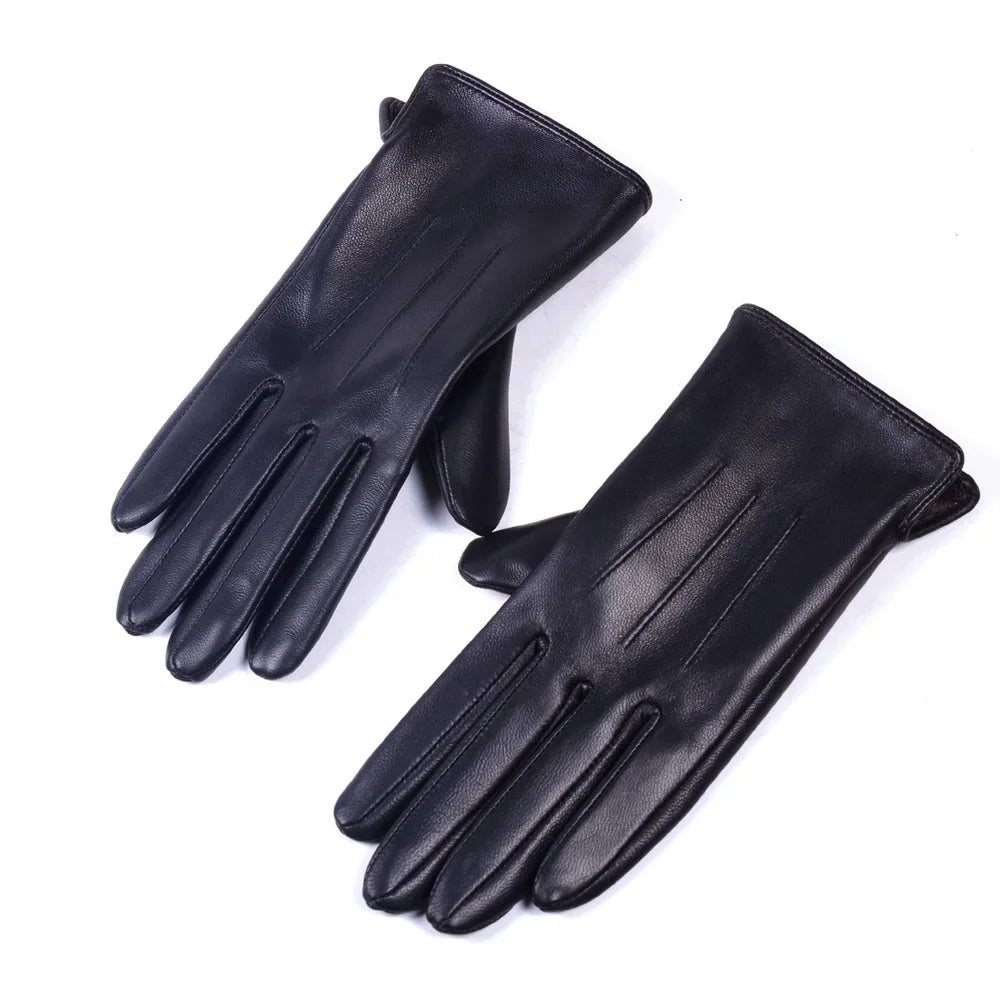 Leather Warm Gloves - Rose Red - Cowboy Outpost