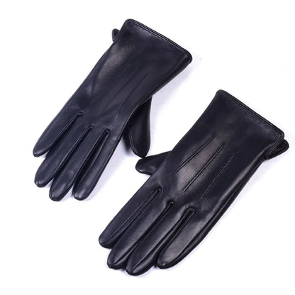 Leather Warm Gloves - Rose Red - Cowboy Outpost