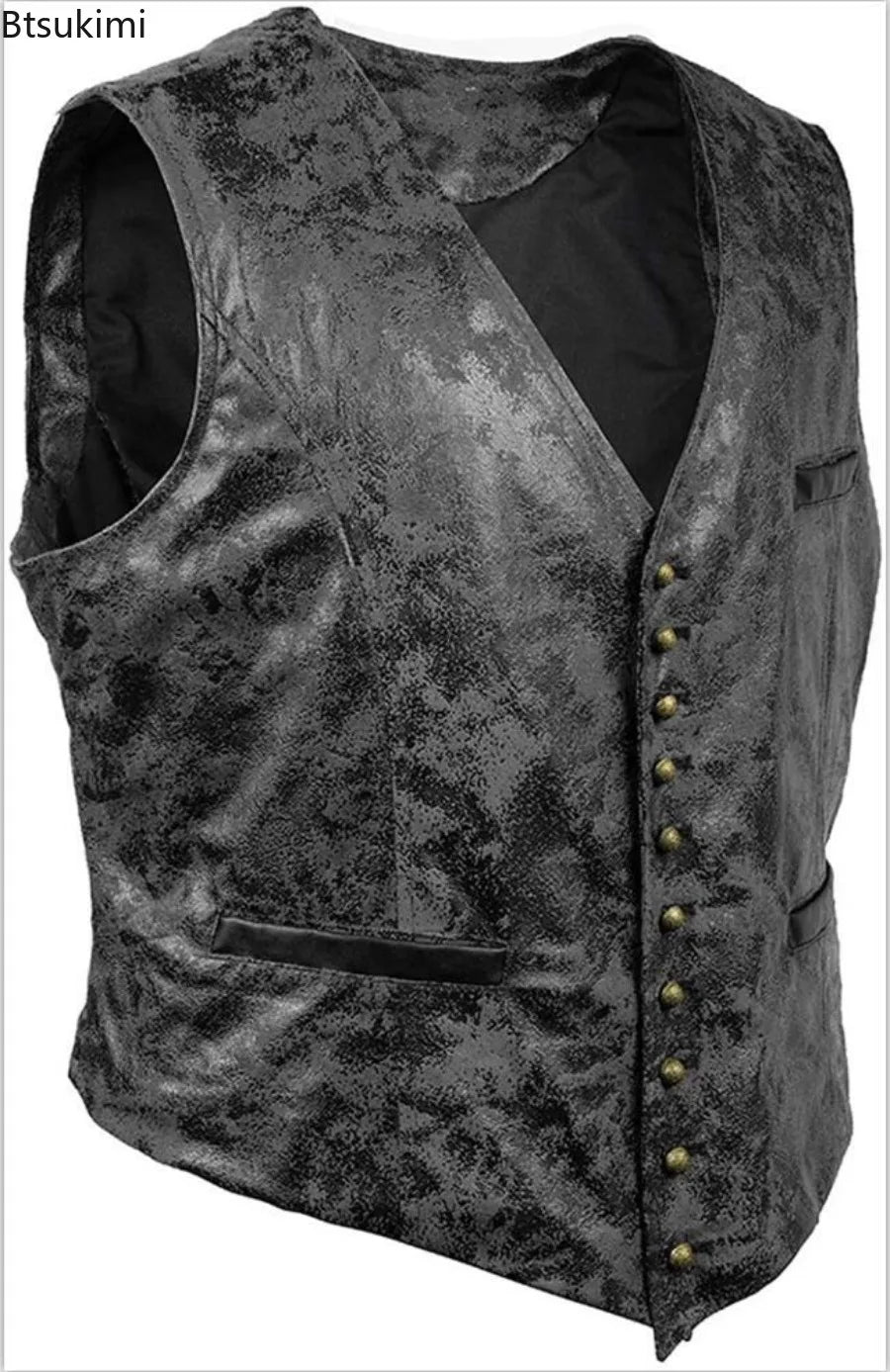Leather Slim Vests - Black - Cowboy Outpost