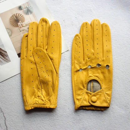 Leather Summer Gloves - Apricot yellow - Cowboy Outpost