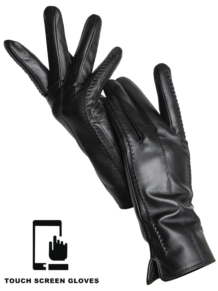 Leather Sheepskin Gloves - Light beige Standard - Cowboy Outpost