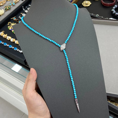 Turquoise Women's Necklace - length 38.6in - Cowboy Outpost