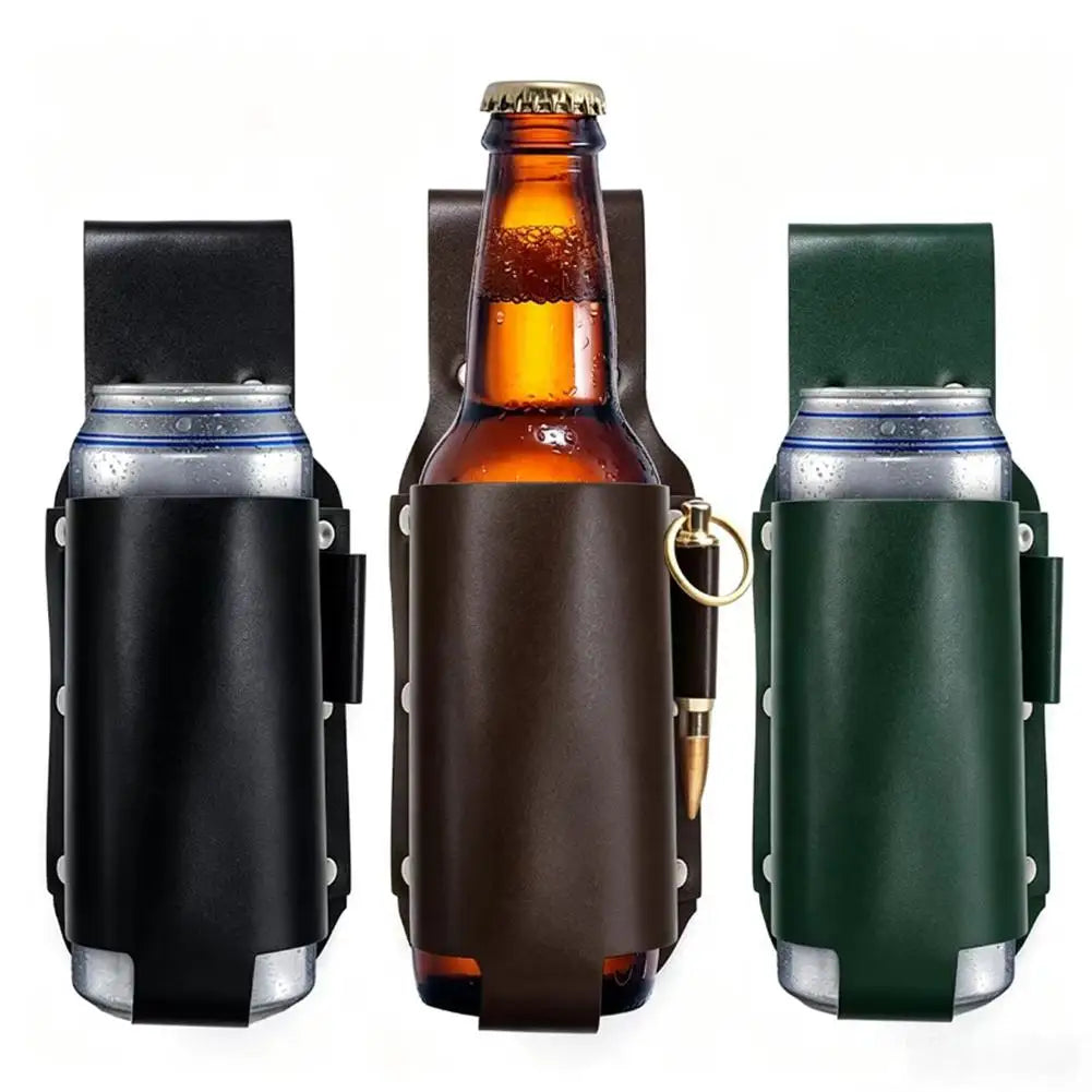 Leather Beer Belt - Coffee - Cowboy Outpost
