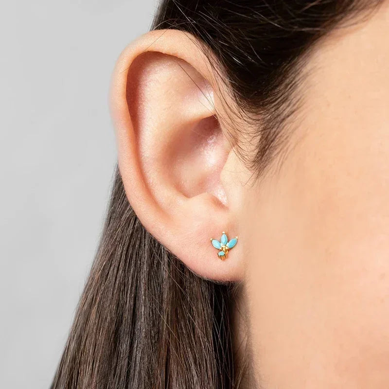 Turquoise Silver Earrings - Cowboy Outpost