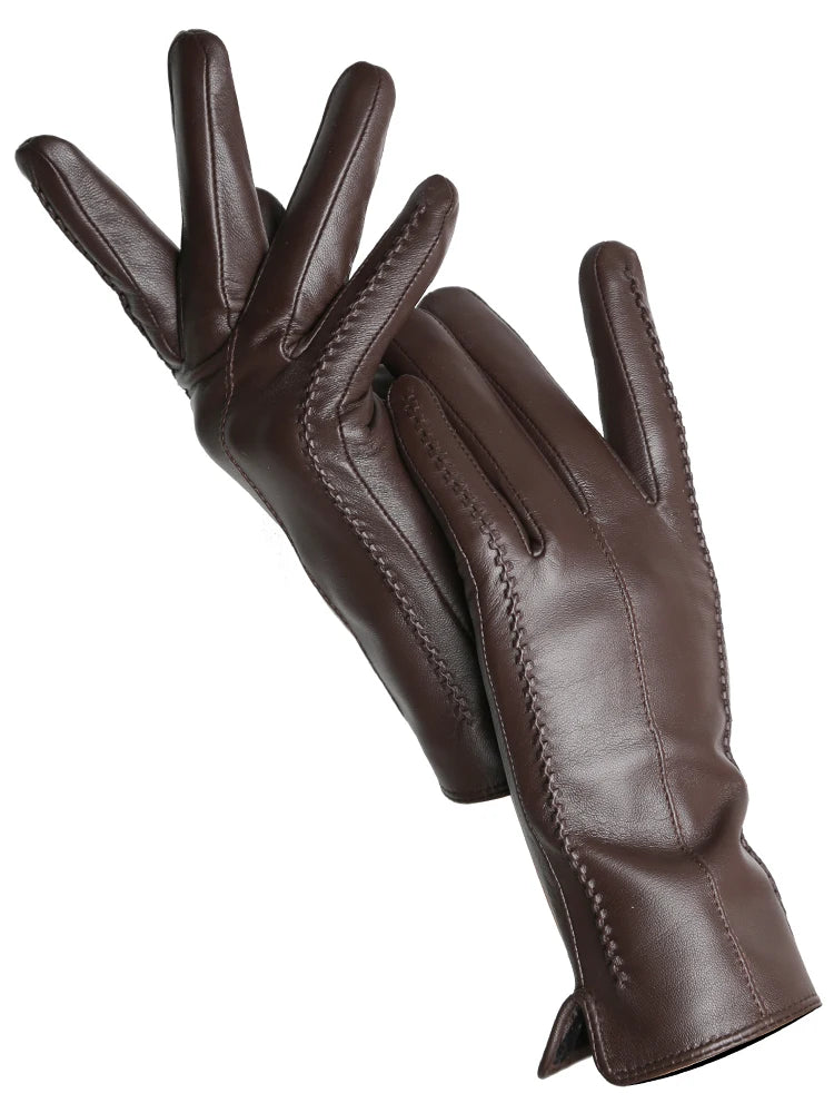 Leather Sheepskin Gloves - Beige Touch - Cowboy Outpost