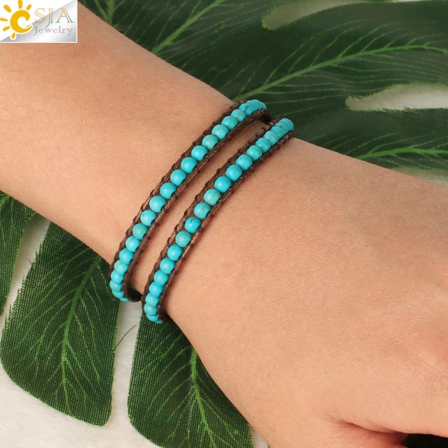 Turquoise Handmade Bracelet - Brown - Cowboy Outpost