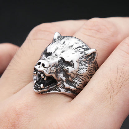 Steel Bear Ring - Style A - Cowboy Outpost