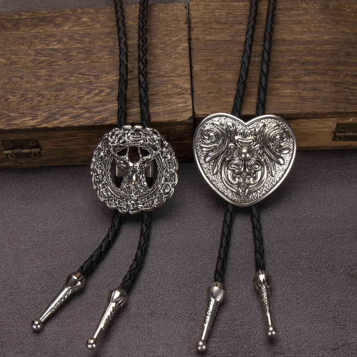Leather Rechicgu Bolo Tie - 10 - Cowboy Outpost