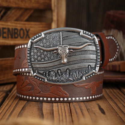 Denim Suitable Belt - camel silver - Cowboy Outpost