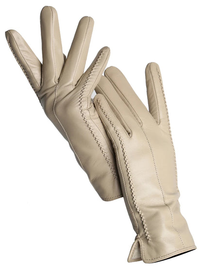 Leather Sheepskin Gloves - Grey Touch - Cowboy Outpost