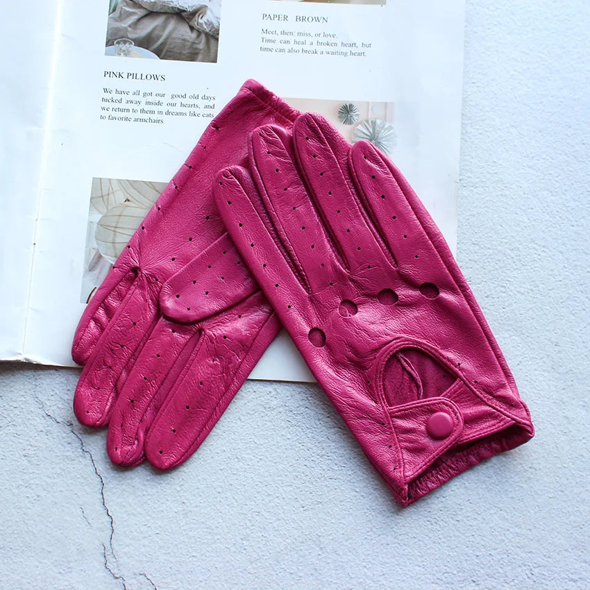 Leather Summer Gloves - Blue - Cowboy Outpost