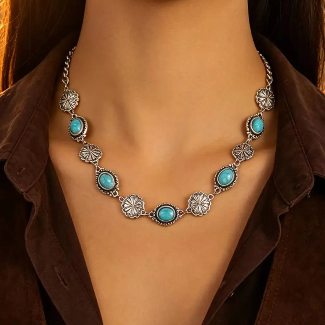 Turquoise Beaded Necklace - Cowboy Outpost