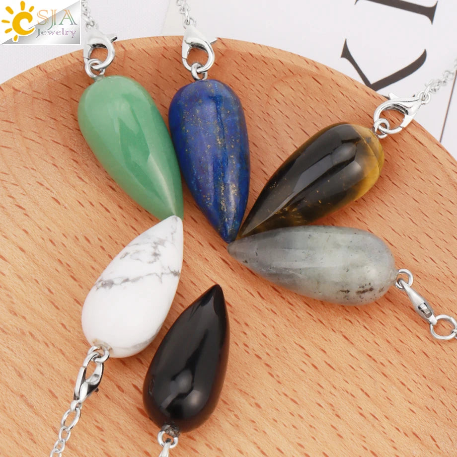 Crystal Turquoise Pendulum Pendant - Howlite - Cowboy Outpost