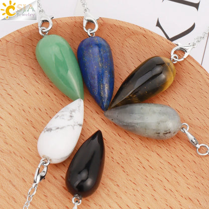 Crystal Turquoise Pendulum Pendant - Howlite - Cowboy Outpost