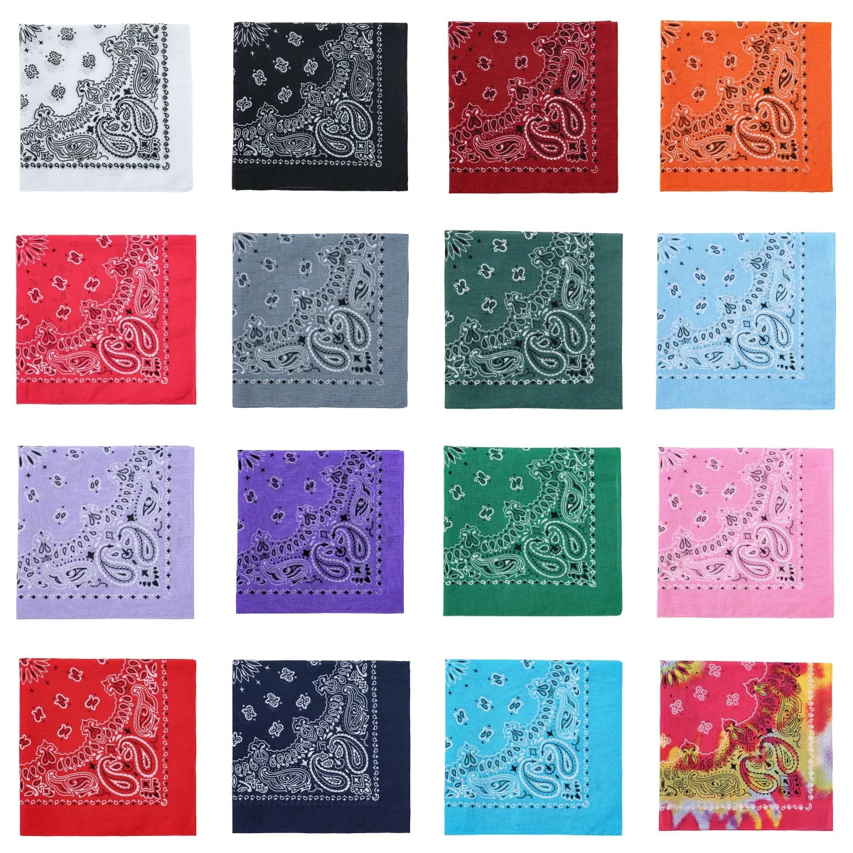 Square Cotton Paisley Bandana - qianzi - Cowboy Outpost