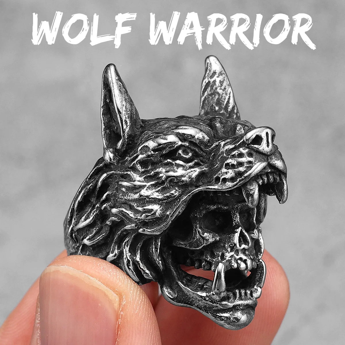 Wolf Steel Ring - Cowboy Outpost