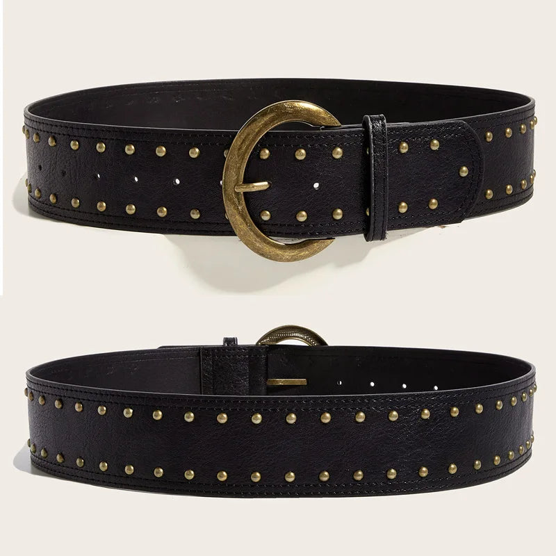 Leather Buckle Belt - B Coffee - Cowboy Outpost