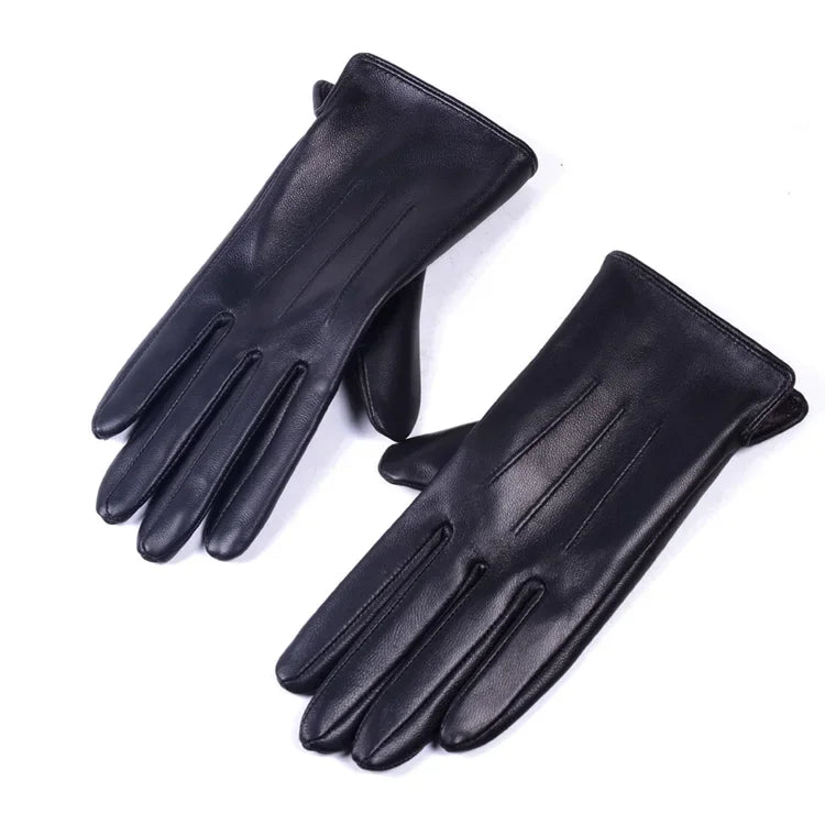 Leather Warm Gloves - Rose Red - Cowboy Outpost