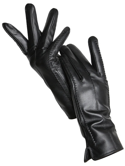 Leather Sheepskin Gloves - Light beige Touch - Cowboy Outpost