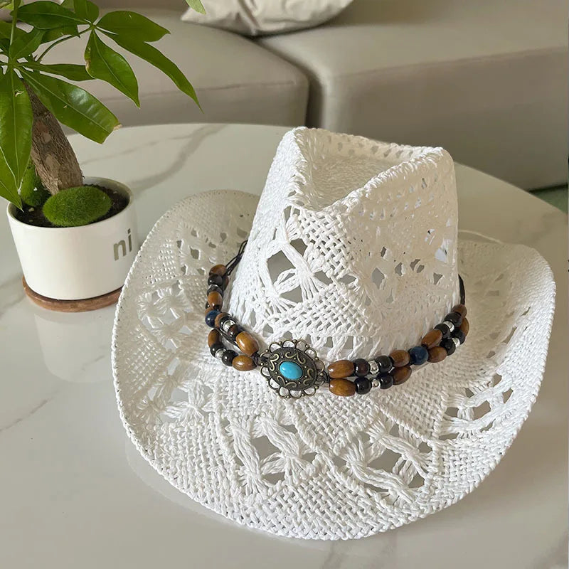 Straw Beach Cowboy Hat - D2 - Cowboy Outpost