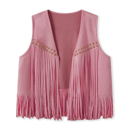 Suede Women's Vests - black - Cowboy Outpost