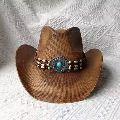 Straw Retro Cowboy Hat - 22 - Cowboy Outpost
