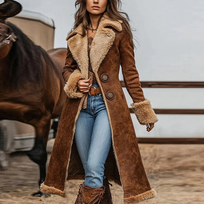 Long Suede Jacket - Brown - Cowboy Outpost