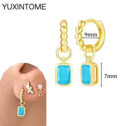 Turquoise Silver Earrings - Cowboy Outpost