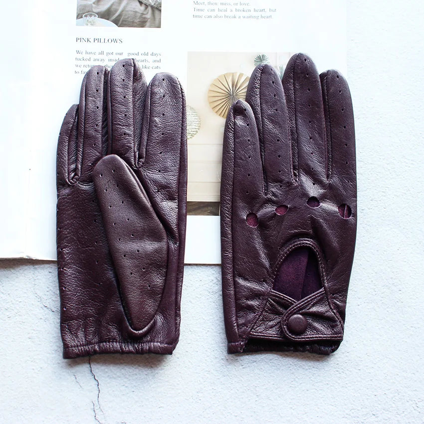 Leather Summer Gloves - Chocolate - Cowboy Outpost