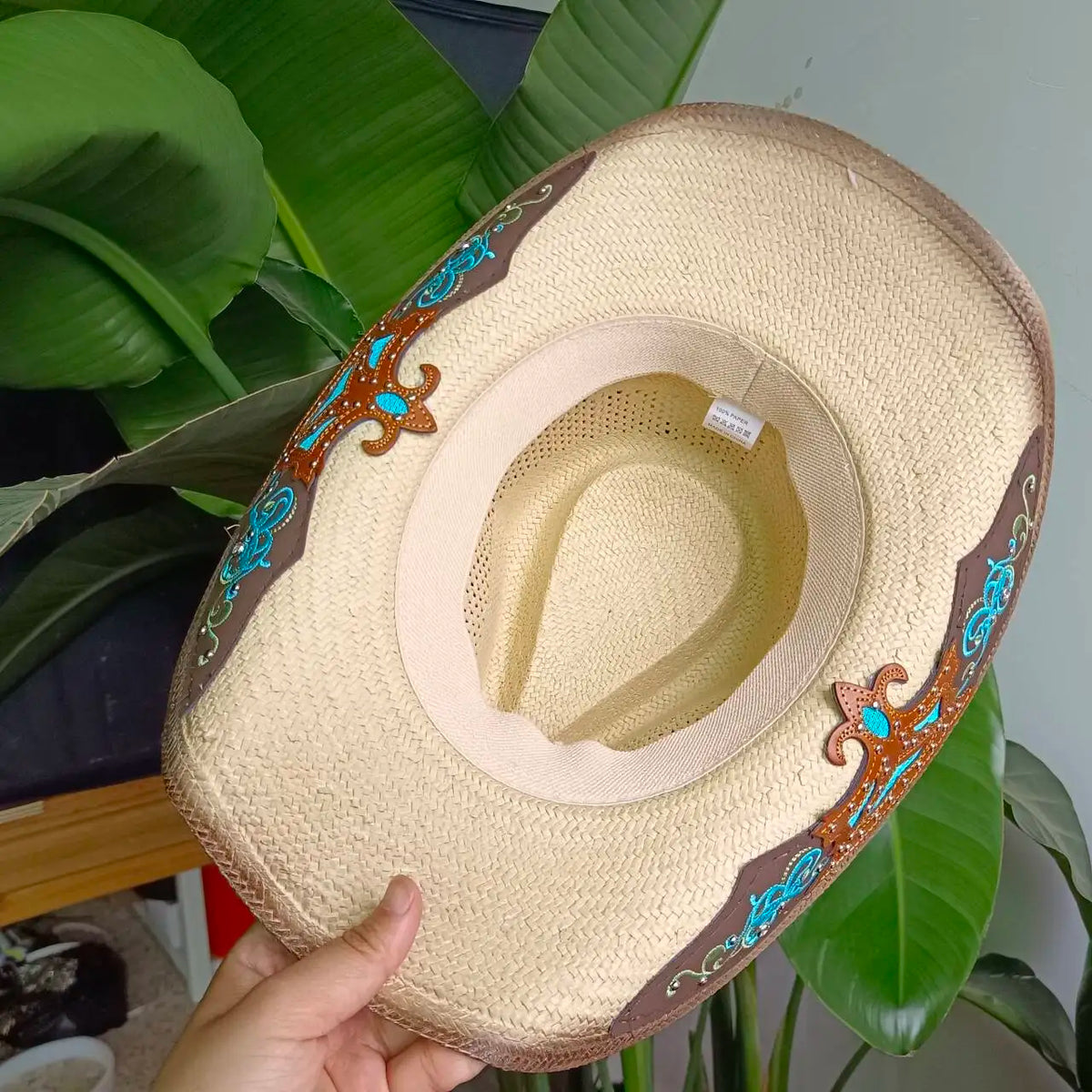 Straw Retro Cowboy Hat - 2 - Cowboy Outpost