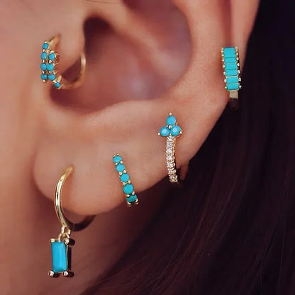 Turquoise Silver Earrings - Cowboy Outpost